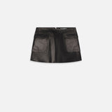 FRAME - The Leather Cargo Skirt -- Black