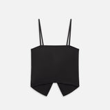 FRAME - The Silk Button Cami -- Black