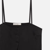 FRAME - The Silk Button Cami -- Black