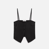 FRAME - The Silk Button Cami -- Black