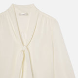 FRAME - The Silk Tie Blouse -- Cream