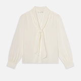 FRAME - The Silk Tie Blouse -- Cream