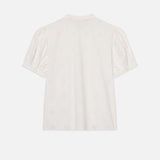 FRAME - The Eyelet Gathered Top -- White