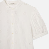 FRAME - The Eyelet Gathered Top -- White