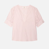 FRAME - V-Neck Popover Top -- Azalea Multi