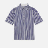 FRAME - The Snap Polo -- Marine Blue Multi