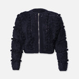 FRAME - Pom Pom Cardi -- Navy