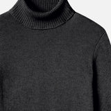 FRAME - Clean Turtleneck Sweater -- Charcoal Heather