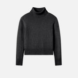 FRAME - Clean Turtleneck Sweater -- Charcoal Heather