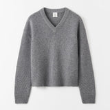 almadalabel - Yara V-Neck Sweater, grey