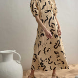 Alemais - BRUSH STROKE MIDI DRESS