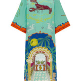 Alemais - SURREALIST SUMMER MIDI SILK DRESS