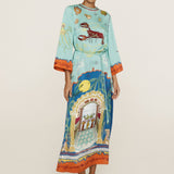 Alemais - SURREALIST SUMMER MIDI SILK DRESS