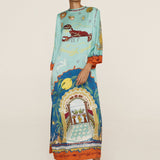 Alemais - SURREALIST SUMMER MIDI SILK DRESS