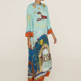 Alemais - SURREALIST SUMMER MIDI SILK DRESS