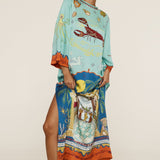 Alemais - SURREALIST SUMMER MIDI SILK DRESS