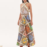 Alemais - TRIPPY TROPPO HALTER MIDI DRESS