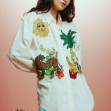 Alemais - TIGER EMBROIDERED SHIRT