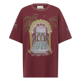 Alemais - SURREALIST SUMMER BURGUNDY TEE