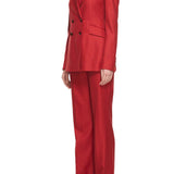 GABRIELA HEARST - Angela Blazer in Red Wool and Silk Linen