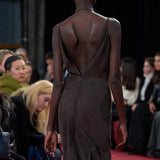 GABRIELA HEARST - Brigita Slip Dress in Dark Chocolate Suede