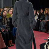 GABRIELA HEARST - Barring Coat in Dark Grey Virgin Wool Silk Cashmere Fur