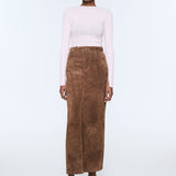 DUCIE - Chicago Suede Maxi Skirt