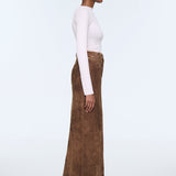 DUCIE - Chicago Suede Maxi Skirt