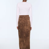 DUCIE - Chicago Suede Maxi Skirt