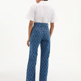 Veronica Beard - Taylor Diamond Printed Wide Leg Jean