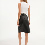 Veronica Beard - Maxine Leather Midi Skirt