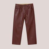 Nanushka - Nor - Sale Regenerated Leather Relaxed Straight-Leg Pants - Mahogany