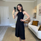 Carolina Herrera Black Ribbed Midi Dress Size XS (UK 6)