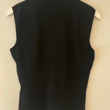 Valentino Black Sleeveless Wool Top with Bow Detail Size L (UK 12)