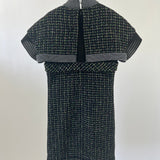 Chanel Black, Green and Pink Tweed Midi Dress with Mesh Inserts Size FR 36 (UK 8)