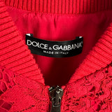 Dolce & Gabbana Red Lace Bomber Jacket Size IT 36 (UK 4)