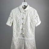 Alexis White Embroidery Anglaise Playsuit Size UK 8