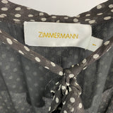 Zimmermann Polka Brown Long Sleeve Playsuit Size 1 (UK 8)