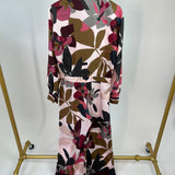 Loro Piana Pink and Brown Silk Floral Print Jumpsuit Size IT 38 (UK 6)