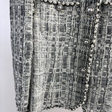 Chanel White and Black Runway Tweed Jacket with Pearl Detail FR 42 (UK 14)