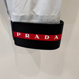 Prada Light Grey Active Nylon Pants with Logo Details Size S (UK 8)