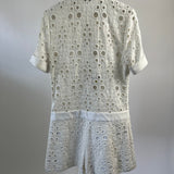 Alexis White Embroidery Anglaise Playsuit Size UK 8