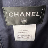 Chanel Navy Short Sleeve Midi Dress with CC buttons Detail Size FR 36 (UK 8)