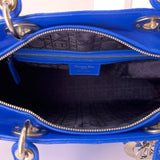 Christian Dior Blue Large Lady Dior Bag with Silver Hardware