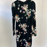 Dolce Gabbana Black Cherub and Rose Print Midi Dress IT 36 (UK 4)