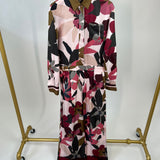 Loro Piana Pink and Brown Silk Floral Print Jumpsuit Size IT 38 (UK 6)