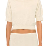 ETERNE - JOURNEY CASHMERE TOP HEATHER OATMEAL