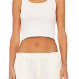 ETERNE - Cropped Scoop Neck Tank Ivory