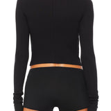 ETERNE - Cropped Long Sleeve Fitted Top Black