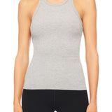 ETERNE - High Neck Fitted Tank Heather Grey